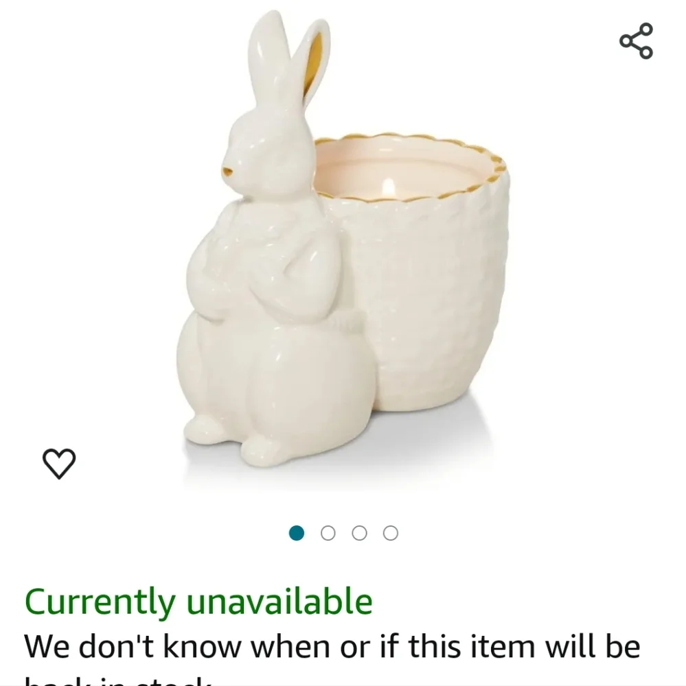 YANKEE CANDLE Ceramic Bunny Easter Basket LG Votive Tealight Holder NWT 2023